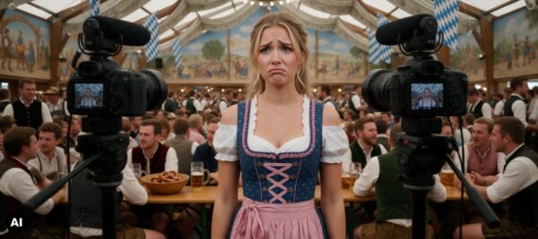 Bierzelt Influencerin (Bild: Magnific AI)